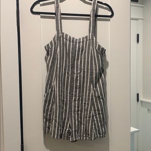 Striped short sleeve romper